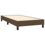 Boxspringbett in Dunkelbraun, Stoffbezug, ohne Matratze. Bettrahmen mit Lattenrost.