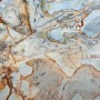 Komar Vlies Fototapete Marble, 400x250 cm, mit Marmor-Optik in Beige-, Braun- und Blautönen.