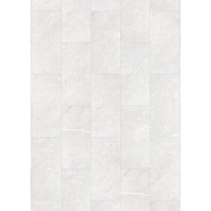 Muster des weißen Visiogrande Laminatbodens in Granitoptik mit Fugen.