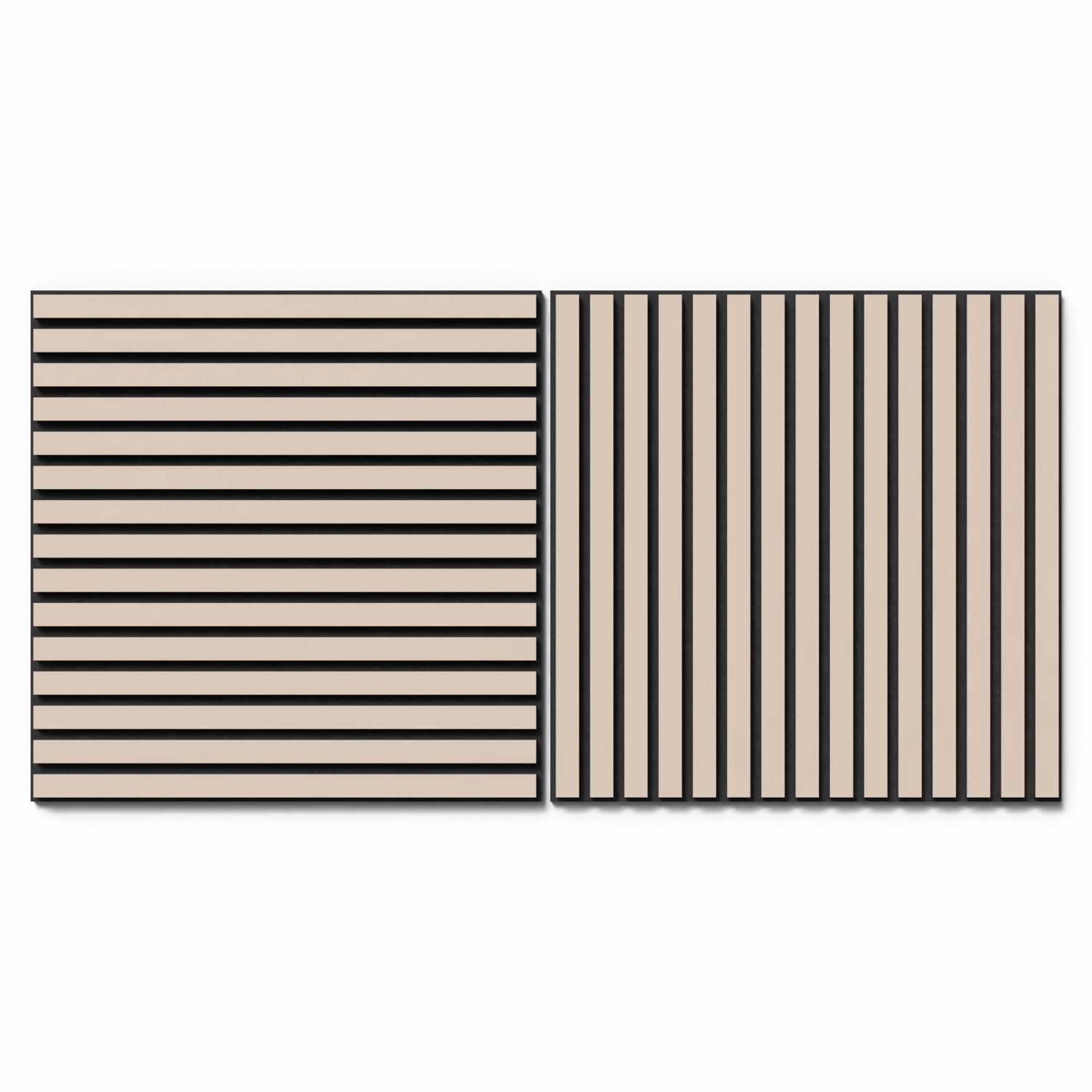 Akustikpaneel Lino Powder MDF Schwarz Filz Schwarz 60 cm x 60 cm 2 Stück