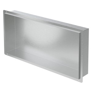 LuxeBath Wandnische, 60x30x10 cm, Edelstahl, silberne Duschablage für Bad & Dusche.