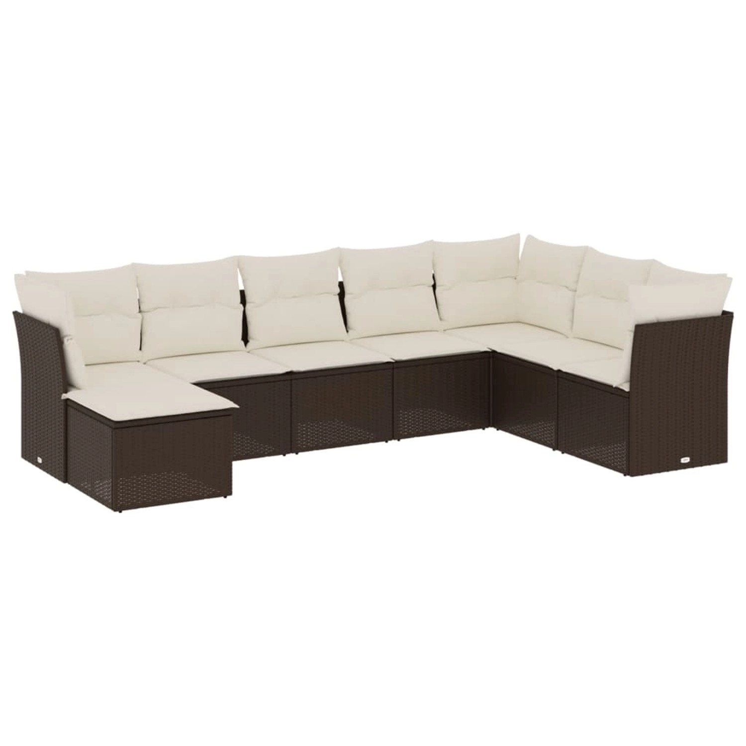 vidaXL 8-Tlg Garten-Sofagarnitur mit Kissen Braun Poly Rattan 3249892 günstig online kaufen