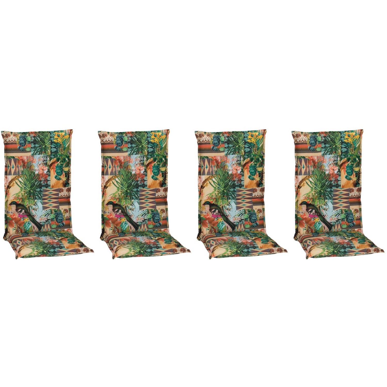 Beo Sitzauflage Hochlehner Texas 4er Set mit Dschungel Design günstig online kaufen