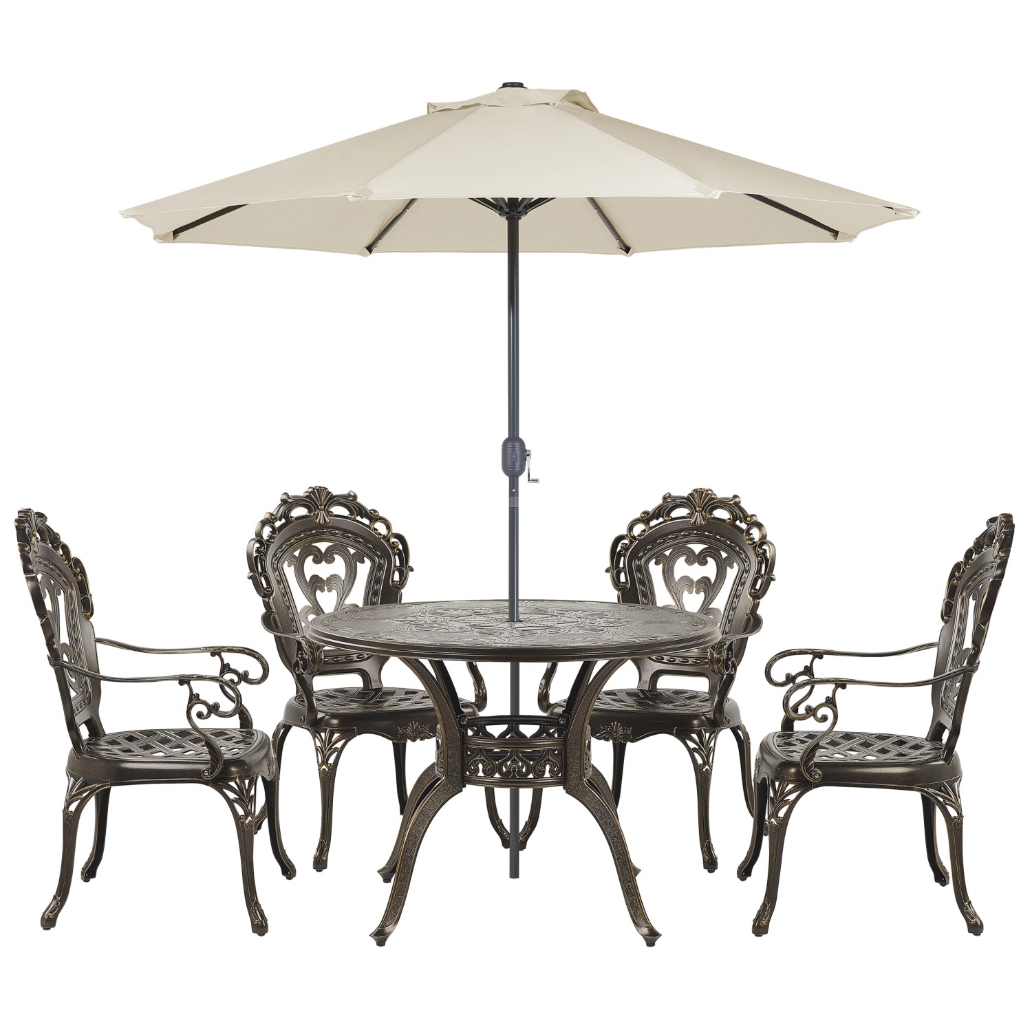 Beliani Gartentisch Set SAPRI Dunkelbraun 100x100x72 günstig online kaufen