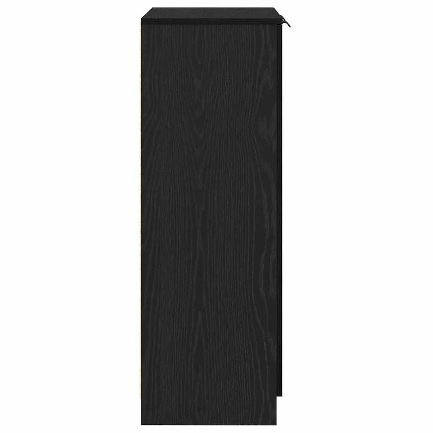 vidaXL Schuhschrank, Schwarz Eichen-Optik, mit Regal, Seitenansicht. Wohnzimmerschrank für Schuhe.