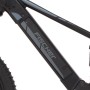 Detailaufnahme: Schwarzes Fischer E-Bike Montis 6.0i Fully mit semi-integriertem Akku.