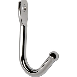 Glänzender, verchromter Wandhaken 2081 aus Metall.