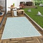 Mintgrüner Outdoor Teppich Ottawa mit geometrischem Muster, 80x150cm.