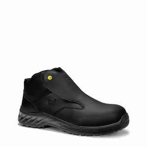 Schwarzer Jori Sicherheitsstiefel JoClean Slipper Mid ESD S3, Arbeitsschuh für Herren und Damen.