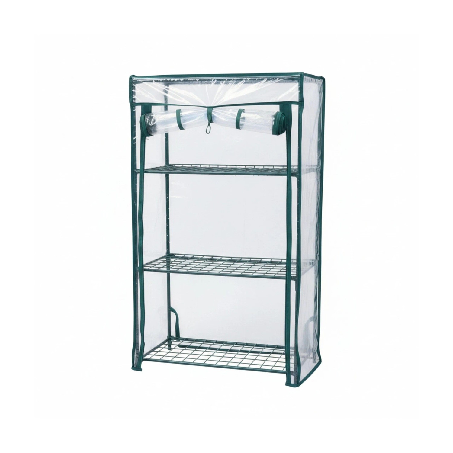 Relaxdays Balkongewächshaus Stahl Pvc Grün Aufrollbar 80 Cm X 46 Cm X 24 Cm