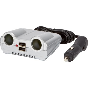 OBI Doppelsteckdose mit USB für Autoelektrik, 12/24V, mit 2 USB-Anschlüssen und 1,5m Kabel.