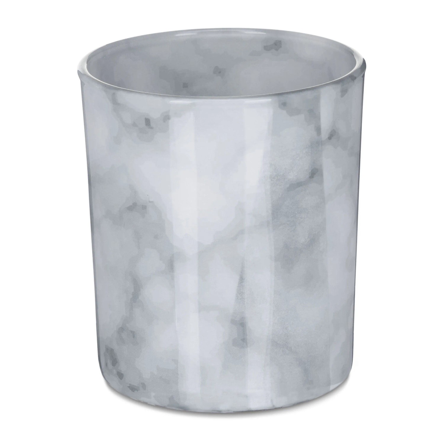 Relaxdays Teelichtgläser Glas Grau Marmoroptik 12er Set 8,5 cm x 7 cm 0,2 kg