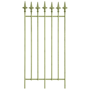 Antik-grünes Metall Rankgitter FREYA 100cm hoch für Kletterpflanzen. Dekorative Rankhilfe im Jugendstil für Garten & Balkon.