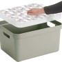 Hellgrüne Sunware Aufbewahrungsbox Sigma Home (32 l) mit optionalem Deckel.