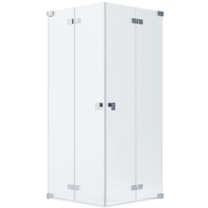 Schöner Wohnen Eckdusche mit 2 Drehfalttüren, Chrom, 80x90x200 cm.