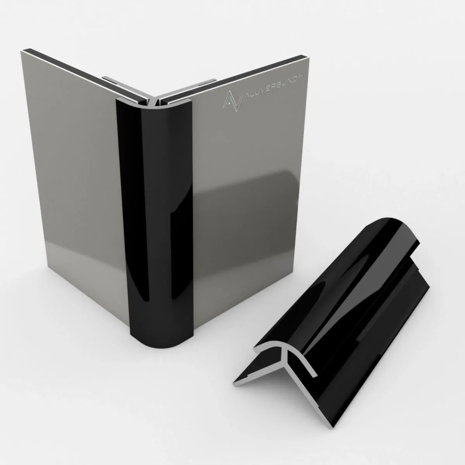 Aluverbund24 200cm Außeneckprofil für Alu Verbundplatte Schwarz RAL9005