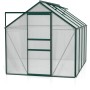 Vitavia Gewächshaus Venus 5000, 5 m², grün, mit geöffneter Tür. Ideal für Pflanzen, Kräuter und Gemüse.
