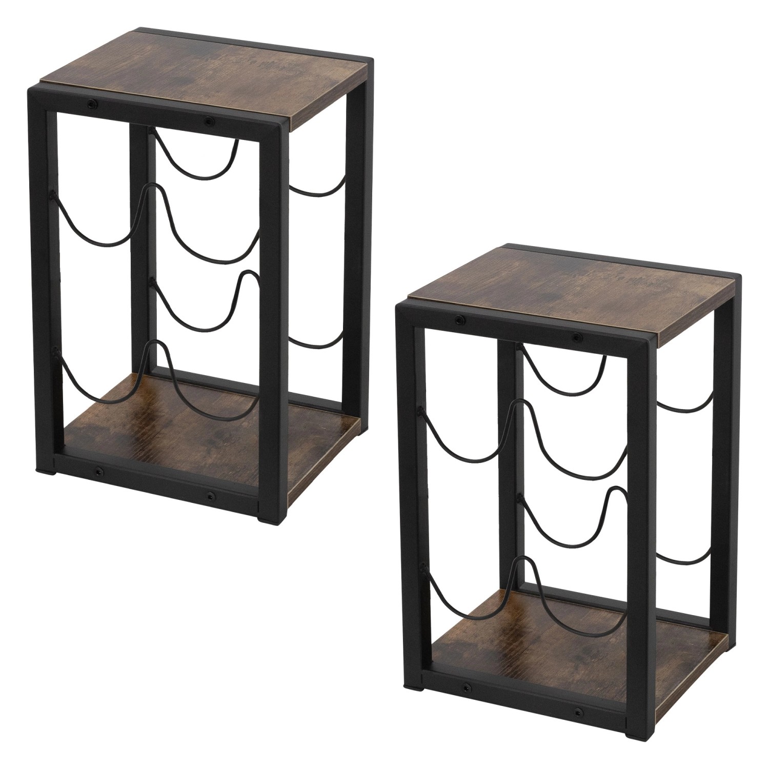 ML-Design 2x Weinregal für 4 Flaschen 24x21x37,5cm Freistehendes aus Holz M günstig online kaufen