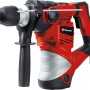Roter Einhell Bohrhammer TC-RH 1600 mit schwarzem Griff. Ideal zum Bohren in Stein und Beton.
