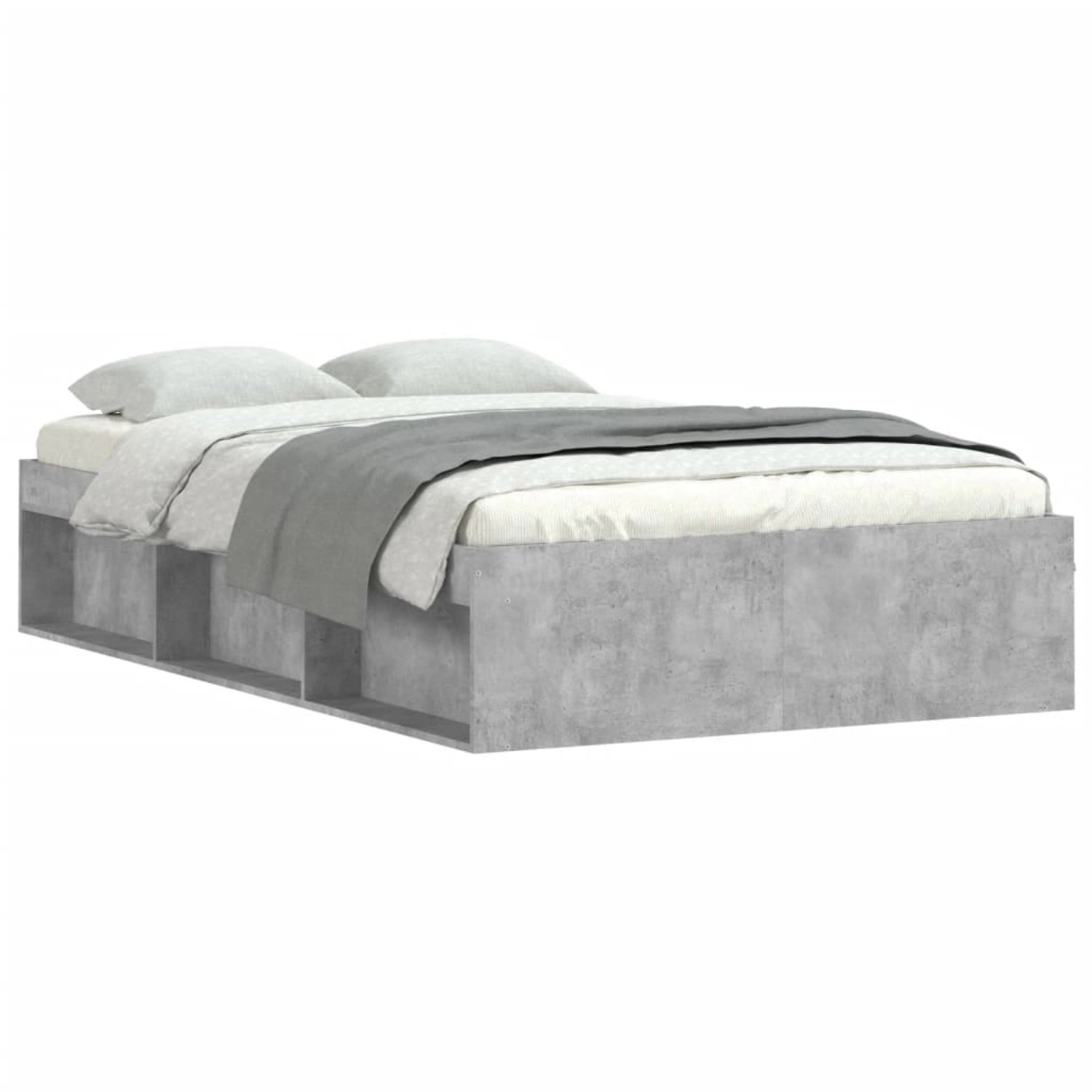 vidaXL Bettgestell Bettrahmen Betongrau 120x190 cm Bett Bettgestell günstig online kaufen