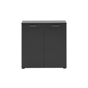 Anthrazitfarbener PROREGAL Aktenschrank Hippo mit 2 Flügeltüren, 84x80x41 cm.