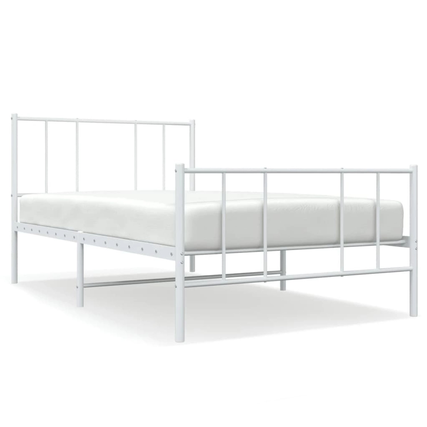 vidaXL Bettgestell mit Kopf- und Fußteil Metall Weiß 80x200 cm 352538 günstig online kaufen
