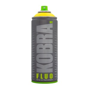Kobra DIY Fluo Buntlack Spray, 400ml, Flour Neongelb, matte Oberfläche.