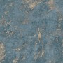 Blaue Erismann Vliestapete in Betonoptik mit goldfarbenen Akzenten für ein modernes Wanddesign.