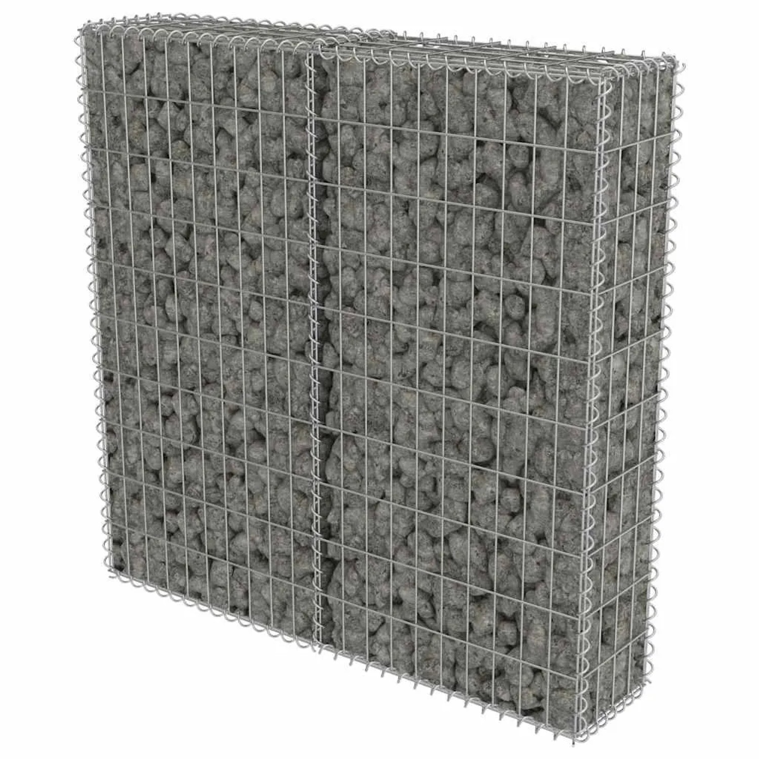vidaXL Gabionenwand mit Abdeckung Verzinkter Stahl 100x20x100 cm 143578