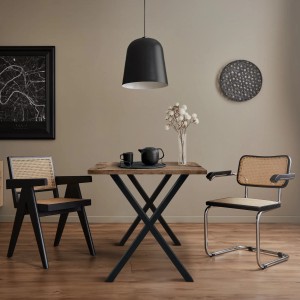 Esstisch mit schwarzem X-Gestell von ECD Germany, Industrie Design.