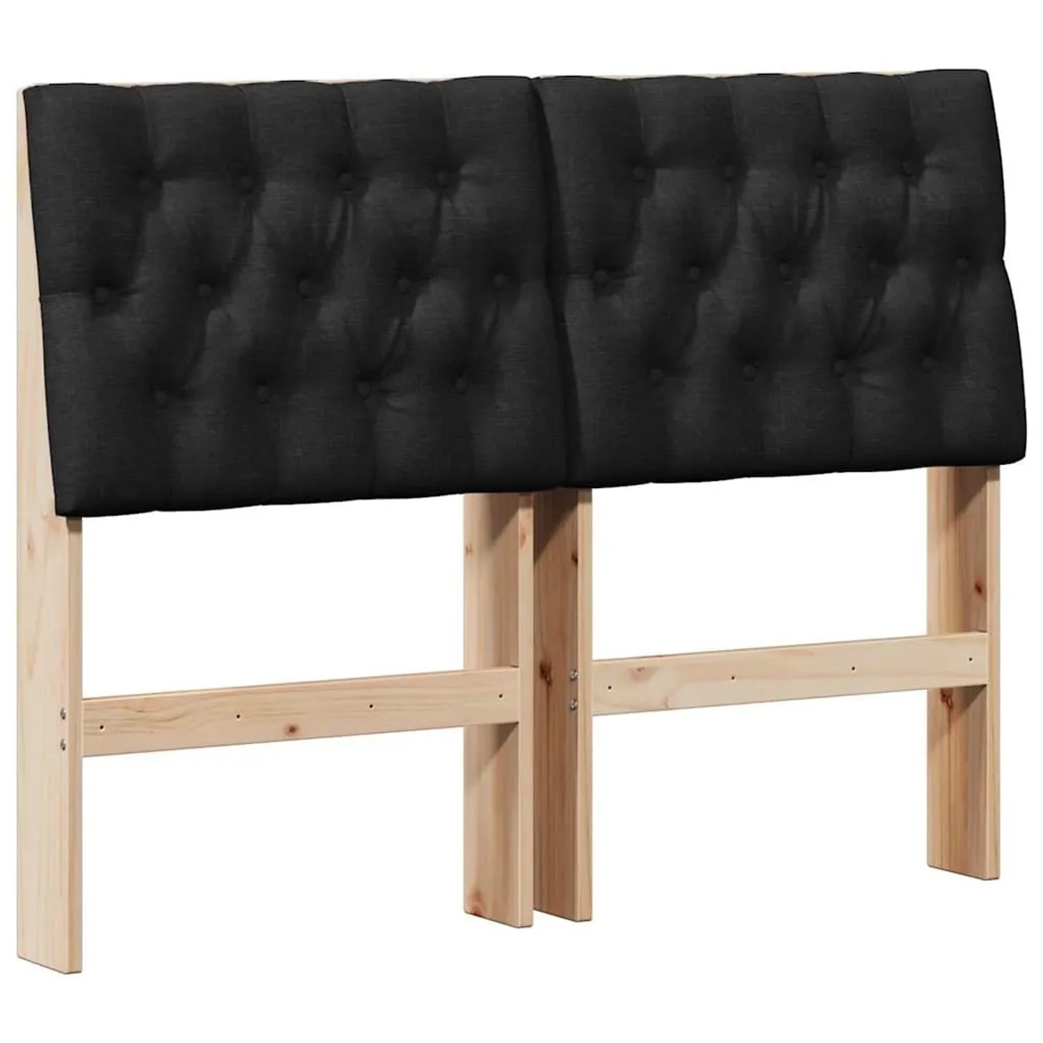 vidaXL Gepolstertes Kopfteil Schwarz 120 cm Massives Kiefernholz 879351