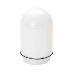 Weißer, glänzender Orion Lightstyle Ersatzglas Lampenschirm mit Gewinde, Ø 100 mm, für Lampen.