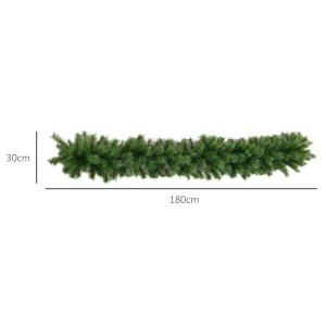 HOMCOM Weihnachtsgirlande Kunststoff Metall 180L x 30B x 30H cm