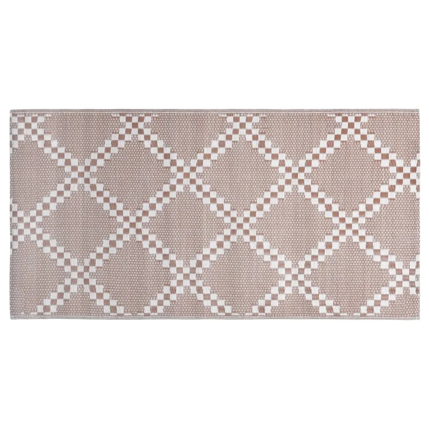 Brauner vidaXL Outdoorteppich (120x180 cm) mit Jacquard-Muster für Terrasse und Balkon.