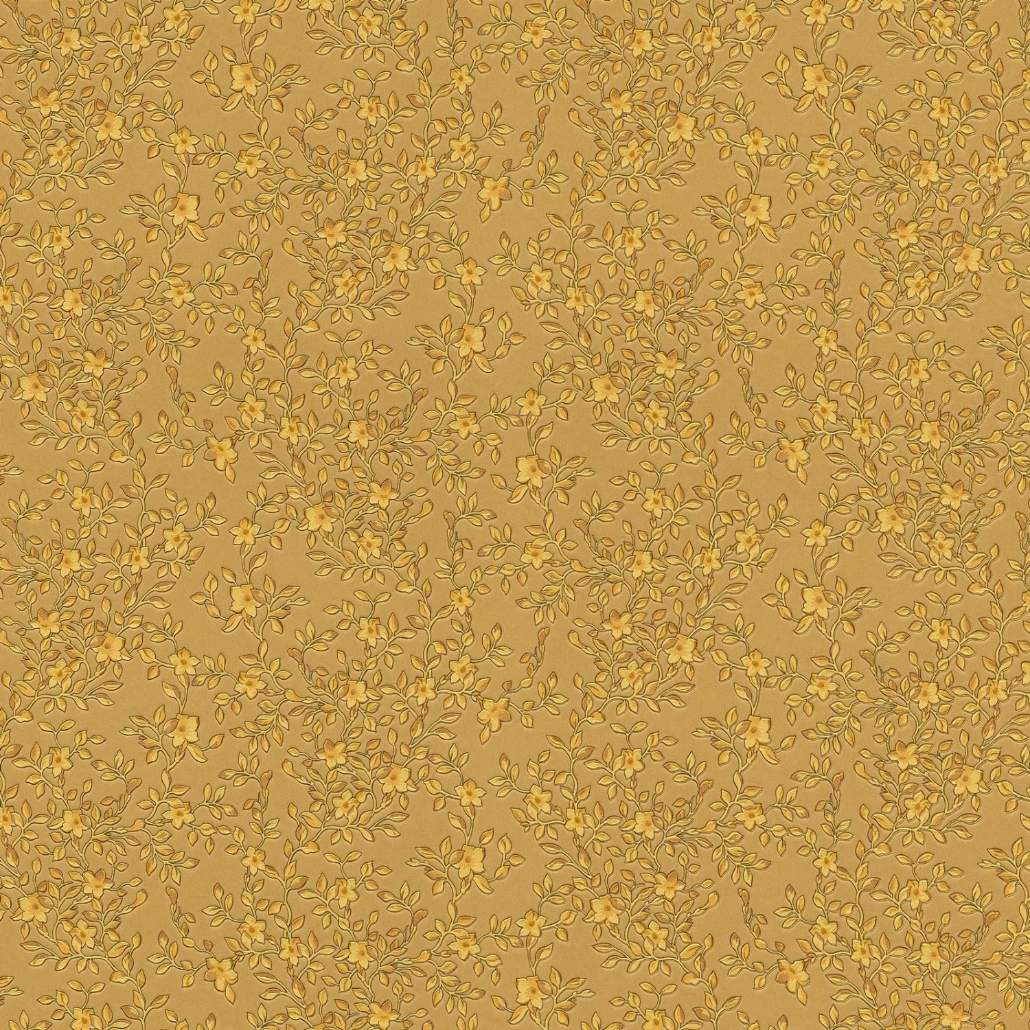 Bricoflor Blümchentapete in Gold Englische Tapete mit Blumen für Schlafzimm günstig online kaufen