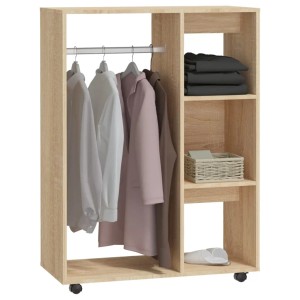 vidaXL Kleiderschrank Sonoma-Eiche mit Kleiderstange und Regalfächern.