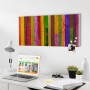 Bunte Banjado Magnettafel 'Holz Collage' 78x37cm mit Magneten als Wanddeko.