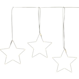 Weiß-transparenter Metall-Stern (15 cm) mit warmweißen LEDs für stimmungsvolle Außen- und Innendekoration.