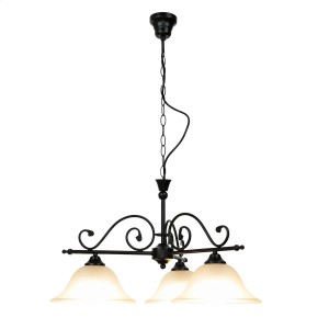 EASYLIGHT Hängeleuchte Schwarz Weiß Rustikal 3-Flammig E27 60 cm Breit