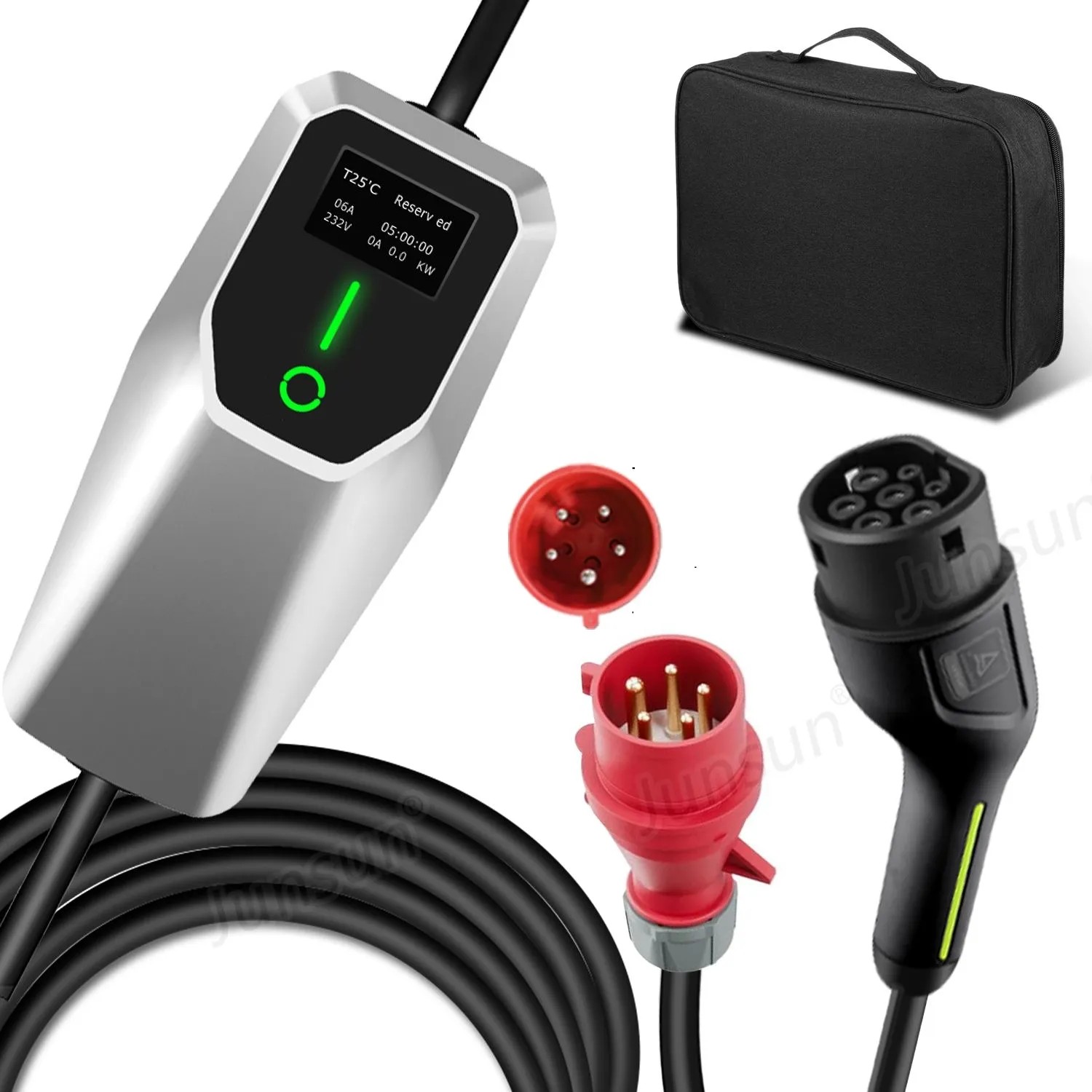 Junsun EV Ladegerät 11kw 4m Cable Type 2 3-phasig 8-16A