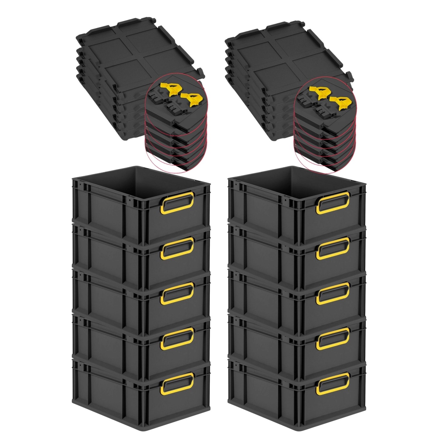 PROREGAL SuperSparSet 10x Eurobox Nextgen Color Mit Scharnierdeckel HxBxT 1 günstig online kaufen