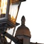 Detailaufnahme der schwarzen QAZQA Laterne Hauptstadt mit drei Lichtern, ideal für den Außenbereich.