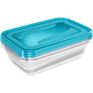 Keeeper Frischhaltedose Fredo Fresh, transparent mit blauem Deckel, 2,4 l.