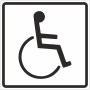 Türschild mit Behindertensymbol, 10x10 cm, aus robustem Hart-PVC.