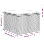 Skizze: vidaXL Gartenhocker, braunes Poly Rattan mit Kissen, Maße 55x55x37cm, Teil der 7-tlg. Sofagarnitur.