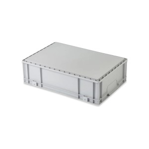 Graue PROREGAL Eurobox NextGen, 34 Liter, mit seitlicher Öffnung. Ideal zur Aufbewahrung und als Transportbox.