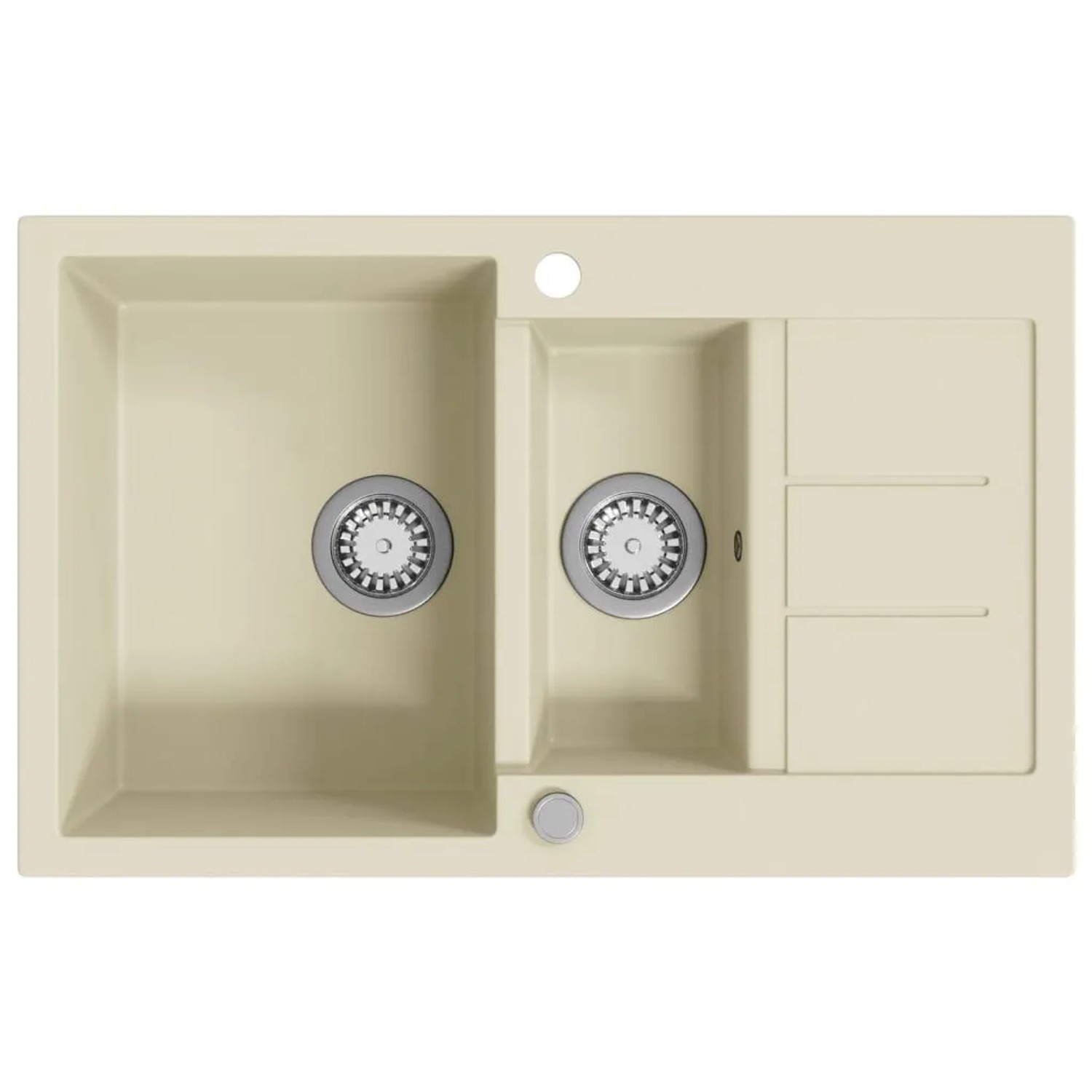 vidaXL Granitspüle Doppelbecken Beige 144858