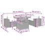 vidaXL 6-tlg. Garten-Sofagarnitur Grau Poly Rattan mit Maßen. Ideal für Terrasse und Garten.