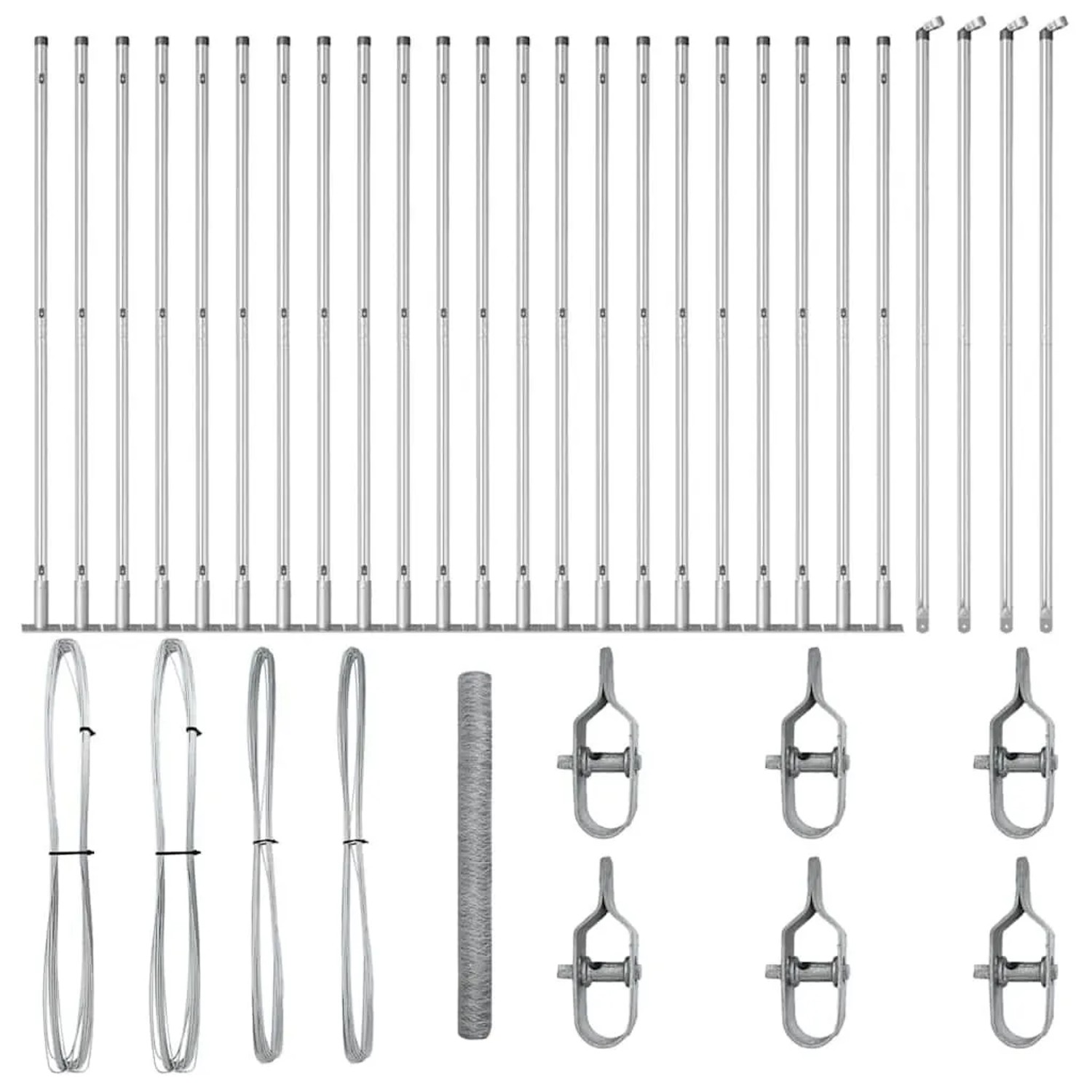 vidaXL Zaunpfosten Silber 50 x 1,5 m 36 mm Maschenweite Stahl 3353848 günstig online kaufen