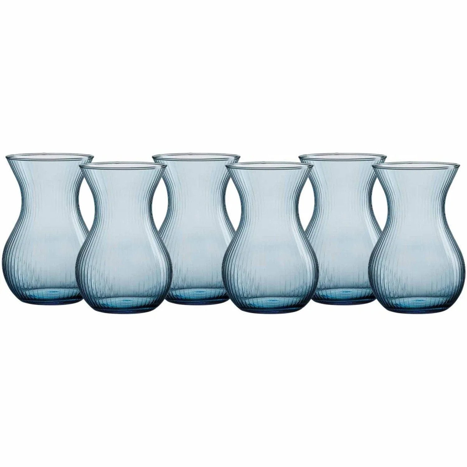 Ritzenhoff & Breker Rosalie Vase aus Glas 18 cm 6er Set Blau